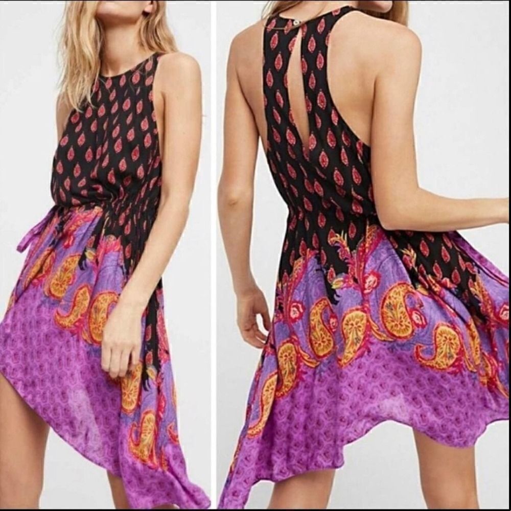 Free people asymmetrical side tie Sleeveless Dress